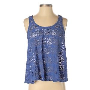 Lush Blue Mesh-like Tank Top S